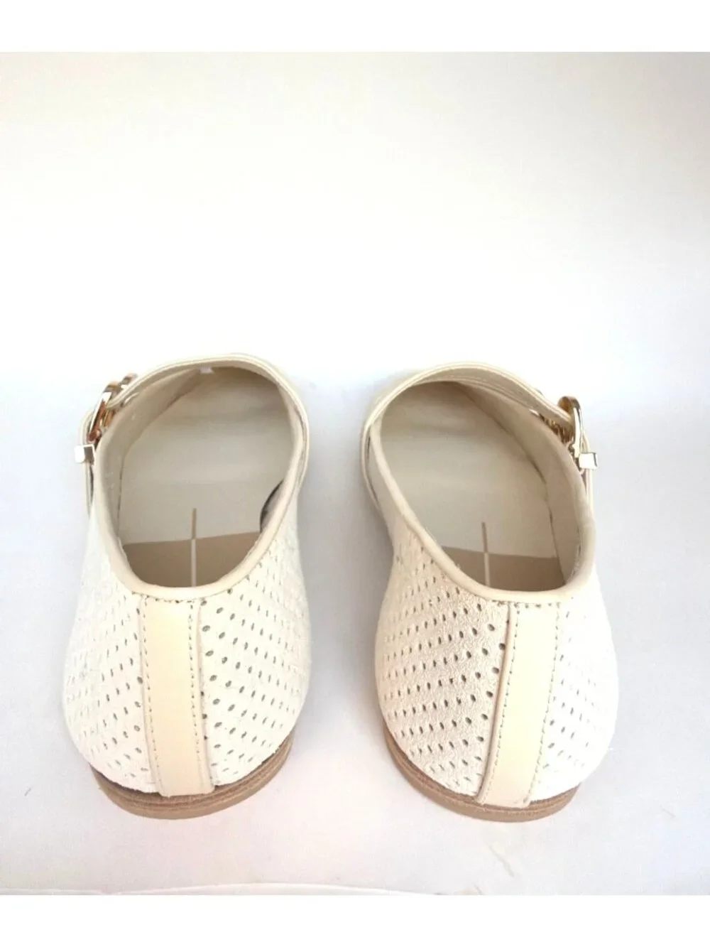 Dolce Vita Baylee Mary Jane Flats Double Buckle Bone Ivory Leather Size 8.5